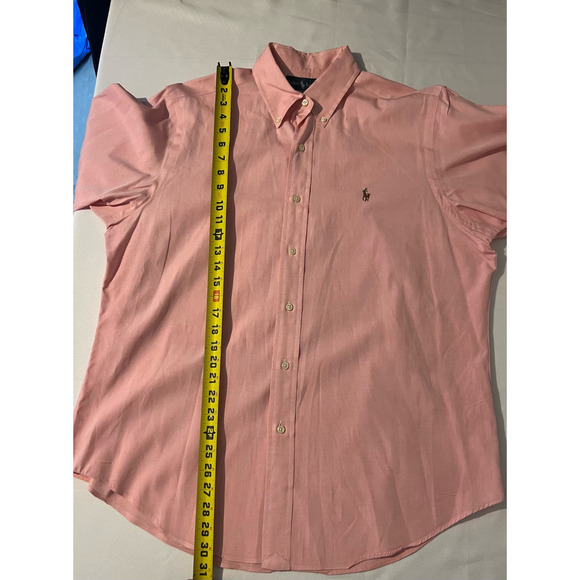 Men's RALPH LAUREN Pink Button Down Long Sleeve Dress Shirt 16 32/33 100% Cotton - Picture 7 of 9